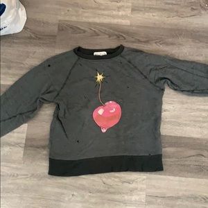 Wildfox Cherry Bomb Sweatshirt, distressed